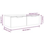 vidaXL Armoires murales 2 Pièces blanc 68x30x20 cm Bois d'ingénierie
