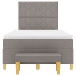 vidaXL Lit à Sommier à Ressorts avec Matelas & Banc Taupe 120x200 cm Tissu