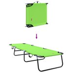 vidaXL Chaise longue pliante 2 Pièces portable verte en tissu Oxford 600D