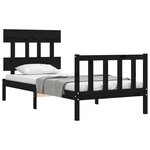 vidaXL Cadre de lit sans matelas noir 100x200 cm bois massif de pin