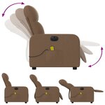 vidaXL Fauteuil inclinable de massage électrique marron tissu