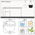 LECHUZA Jardinière suspendue NIDO Cottage 35 ALL-IN-ONE Granite