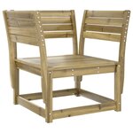 vidaXL Canapé de jardin accoudoirs avec coussins bois pin imprégné