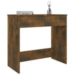 Bureau table poste de travail meuble d'ordinateur informatique étude chêne fumé 80 x 40 x 75 cm bois d'ingénierie brun 02_0023589
