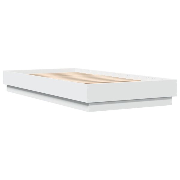 vidaXL Cadre de lit blanc 90x190 cm bois d'ingénierie