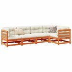 vidaXL Salon de jardin 5 Pièces avec coussins cire marron bois pin massif