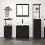 vidaXL Set de meubles de salle de bain 3 pièces Chêne Noir Bois d'ingénierie