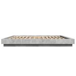 vidaXL Cadre de lit avec lumières LED gris béton 200x200 cm