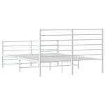 vidaXL Cadre de lit métal sans matelas et pied de lit blanc 160x200 cm