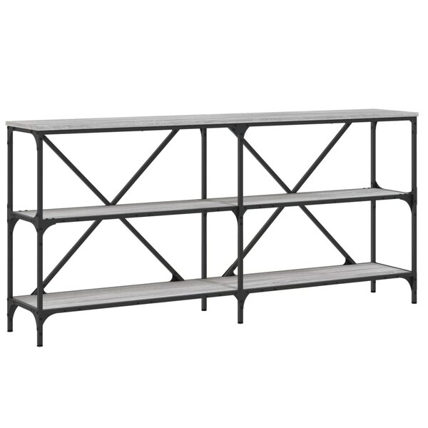 vidaXL Table console sonoma gris 160x30x75 cm bois d'ingénierie et fer