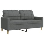 vidaXL Ensemble de canapés 4 Pièces avec repose-pied gris foncé tissu