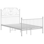 vidaXL Cadre de lit sans matelas blanc métal 120x200 cm