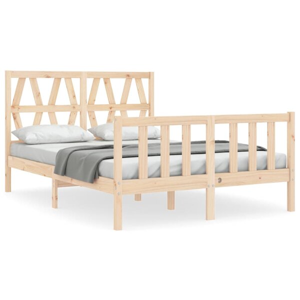 vidaXL Cadre de lit avec tête de lit 140x200 cm bois massif