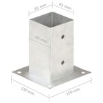 vidaXL Ancres de poteau 4 Pièces Métal galvanisé 81 mm