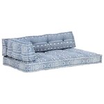 vidaXL Coussin de canapé palette Indigo Tissu Patchwork