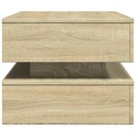 vidaXL Table basse avec lumières LED chêne sonoma 90x50x40 cm