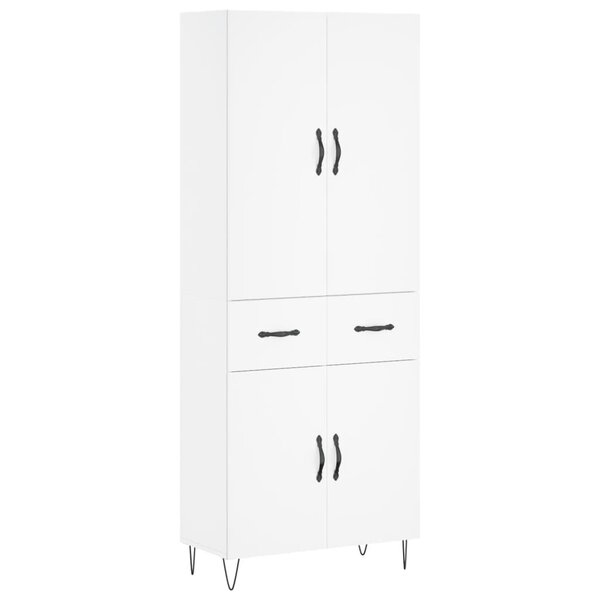 vidaXL Buffet haut Blanc 69 5x34x180 cm Bois d'ingénierie