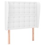 vidaXL Tête de lit avec oreilles Blanc 93x23x118/128 cm Similicuir