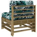 vidaXL Canapé central avec coussins bois de pin imprégné