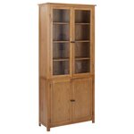 vidaXL Bibliothèque avec 4 portes 90x35x200 cm Bois de chêne et verre