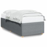 vidaXL Cadre de lit Gris clair 90x190 cm Tissu