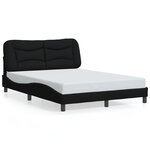 vidaXL Cadre de lit sans matelas noir 120x200 cm tissu