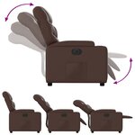 vidaXL Fauteuil inclinable électrique Marron Similicuir
