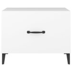 vidaXL Tables basses avec pieds en métal 2 Pièces Blanc 50x50x40 cm