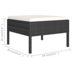 Salon de jardin meuble d'extérieur ensemble de mobilier 2 pièces avec coussins résine tressée noir 02_0015906