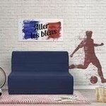 Banquette BZ 140 x 190 - Tissu bleu marine - MELISSA