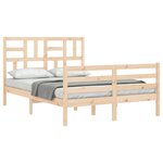 vidaXL Cadre de lit avec tête de lit 140x200 cm bois massif