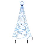 vidaXL Sapin de Noël avec piquet Bleu 200 LED 180 cm