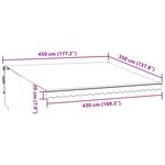vidaXL Auvent rétractable automatique marron 450x350 cm