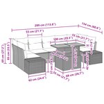 vidaXL Set de salle à manger de jardin 8 pièces avec coussins en poly rattan noir et acacia