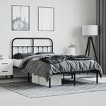vidaXL Cadre de lit métal sans matelas avec tête de lit noir 120x200cm