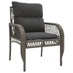 vidaXL Salon de jardin 4 Pièces avec coussins gris résine tressée