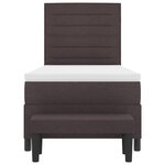vidaXL Lit à ressorts avec Matelas & Banc Marron Foncé 100x200 cm Tissu