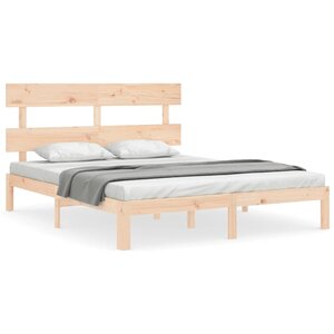 vidaXL Cadre de lit avec tête de lit 160x200 cm bois massif