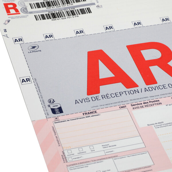 Boite de 250 Recommandés bureautiques A4 Internationaux avec AR et avec CB - IBRI1