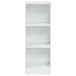 vidaXL Bibliothèque à 3 niveaux blanc brillant bois d'ingénierie