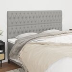 vidaXL Têtes de lit 4 Pièces Gris clair 90x7x78/88 cm Tissu