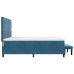 vidaXL Lit à ressort avec matelas et banc bleu nuit 200x200 cm velours