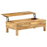 vidaXL Table basse Bois de manguier massif 110 x 55 x 35 cm