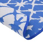 vidaXL Tapis d'extérieur bleu et blanc Ø120 cm PP