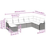 Set de Canapés de Jardin vidaXL 8 Pièces avec Coussins Rotin Poly Noir