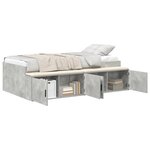 vidaXL Cadre de Lit de Rangement Gris Béton 90x190 cm