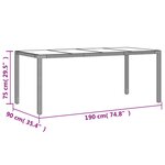 vidaXL Ensemble à manger de jardin et coussins 9 Pièces gris rotin verre