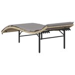vidaXL Chaise longue avec coussin beige 55x199x50 cm résine tressée