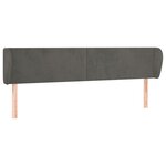 vidaXL Tête de lit avec oreilles Gris foncé 183x23x78/88 cm Velours