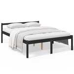 vidaXL Lit pour personne âgée noir 150x200 cm bois de pin massif